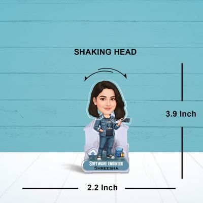 Personalized Software Engineer Bobblehead Caricature  Custom with Name Battery Powered Shaking Head Feature  Unique IT Professional Desk Decor & Office Gift for Coders & Developers